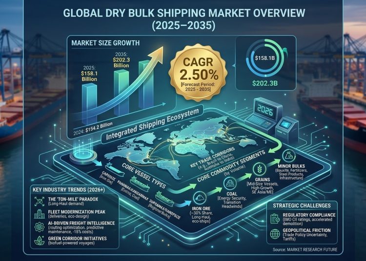 Carrying the World’s Commodities: Inside the Global Dry Bulk Shipping Market and Its Steady Voyage to USD 202.3 Billion by 2035